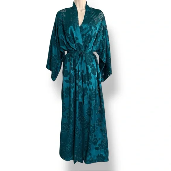 Vintage Victoria’s Secret Gold Label Satin Burnout Nightgown and Robe Size Small